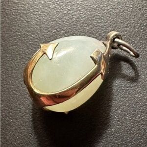 Antique fabrege egg pendent in jade fully hallmarked .